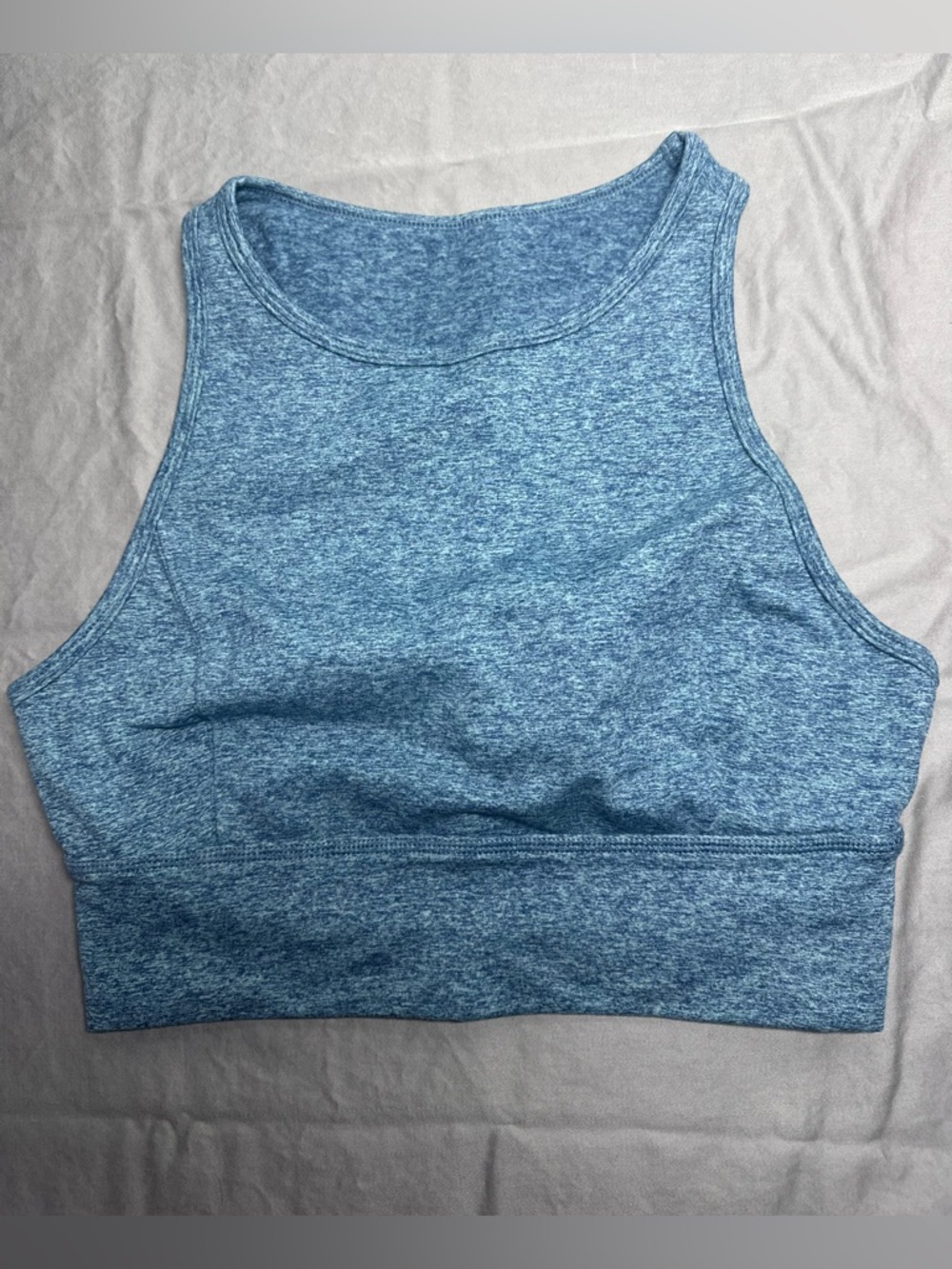 JoyLab Heather Blue High-Neck Cropped Tank - Medium